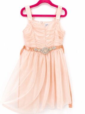 BLUSH by US ANGELS NWOT Blush Pink Silver Flower Girl Dress Size 7